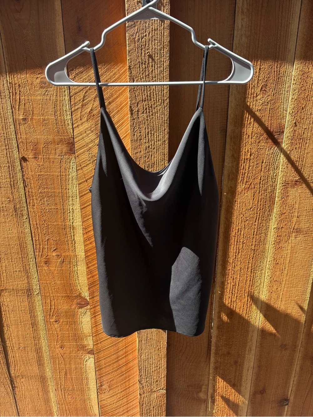 Wishlist Apparel Black Cowl Neck Satin Cami Tank Top Size L